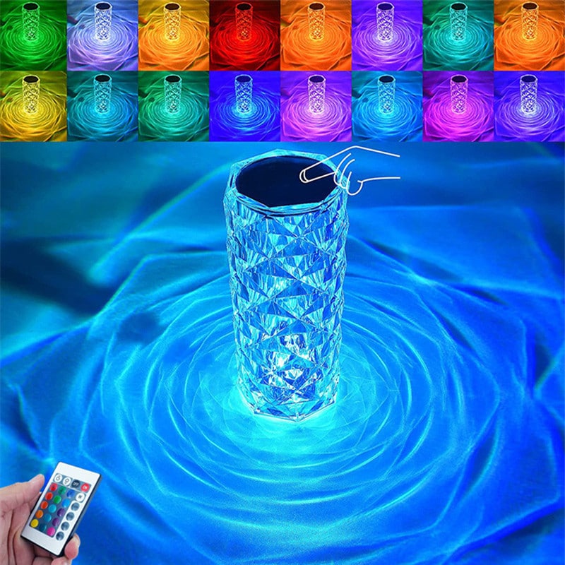 16 Color Diamond Crystal Lamp With Remote LED Crystal Table Lamp