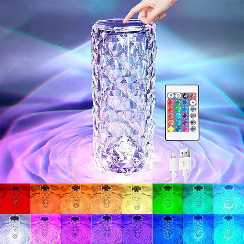 16 Color Diamond Crystal Lamp With Remote LED Crystal Table Lamp